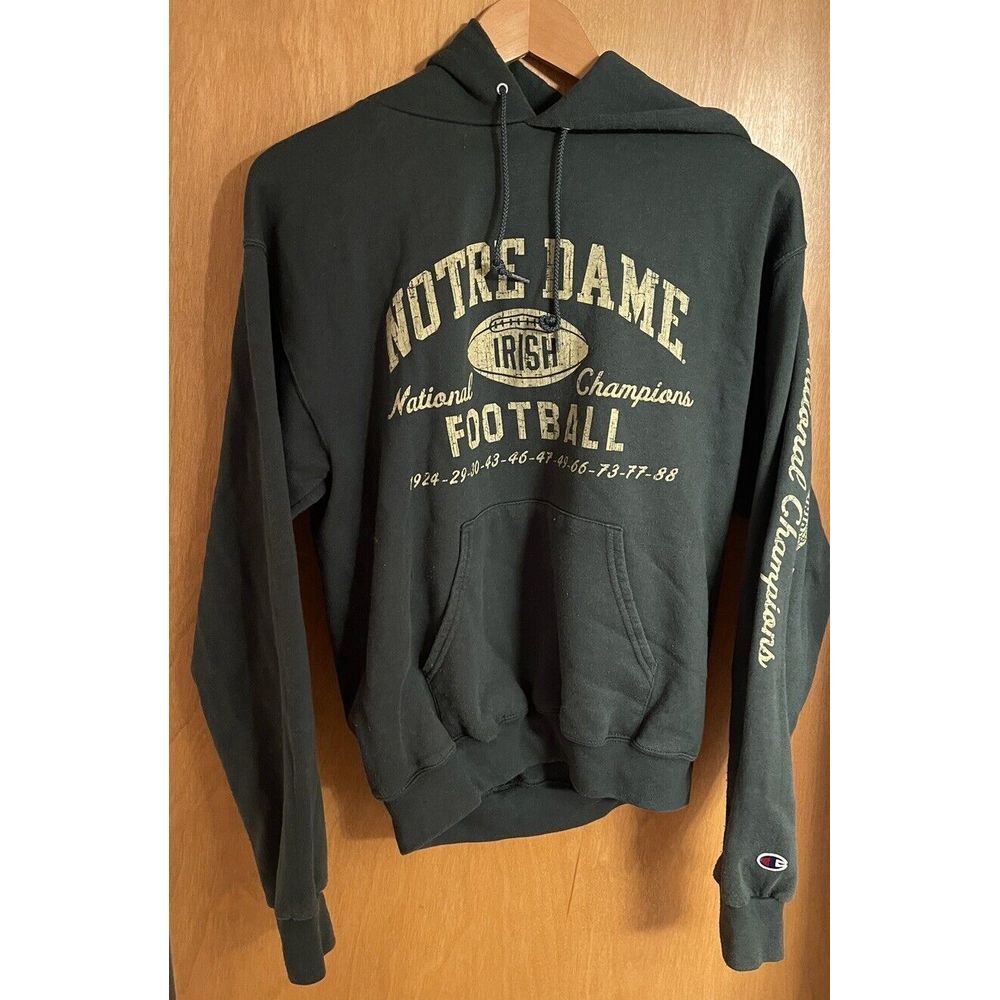 Note Dame Fighting Irish Football National Championship List‎ Hoodie Champion M